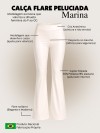 Calça Flare Térmica Peluciada Cós Alto Marina Preto