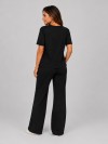 Conjunto em Molecotton de Viscose Premium com Calça Flare e Blusa Alongada Maitê Preto