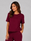 Blusa Alongada em Molecotton Premium com Abertura Lateral Vinho