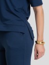 Blusa Alongada em Molecotton Premium com Abertura Lateral Marinho Resort