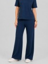 Calça Flare em Molecotton Premium com Bolso Faca e Cós Elástico Marinho Resort