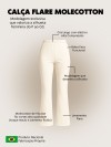 Calça Flare em Molecotton Premium com Bolso Faca e Cós Elástico Vinho