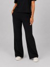 Calça Flare em Molecotton Premium com Bolso Faca e Cós Elástico Preto