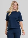 Blusa Alongada em Molecotton Premium com Abertura Lateral Marinho Resort
