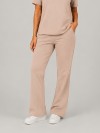 Calça Flare em Molecotton Premium com Bolso Faca e Cós Elástico Cappuccino