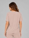 Blusa Alongada em Molecotton Premium com Abertura Lateral Cappuccino
