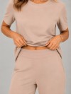 Conjunto em Molecotton de Viscose Premium com Calça Flare e Blusa Alongada Maitê Cappuccino