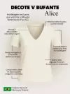 Blusa Feminina de Algodão Premium Manga Bufante Decote V Alice Rosa Blush