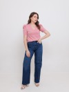 Blusa Feminina de Algodão Premium Manga Bufante Decote V Alice Rosa Blush