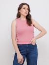 Blusa Regata Canelada 100% Algodão Helô Rosa Blush