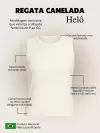 Blusa Regata Canelada 100% Algodão Helô Rosa Blush
