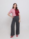 Camiseta Feminina 100% Algodão Premium Bicolor Blush e Vinho