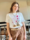 Camiseta Feminina de Algodão Premium Edição Especial Outubro Rosa + Lenço