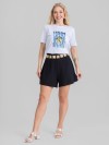 Shorts Molecotton de Viscose Premium Evasê Preto Suelen