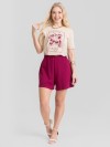Shorts Molecotton de Viscose Premium Evasê Vinho Suelen