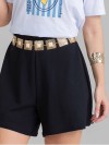 Shorts Molecotton de Viscose Premium Evasê Preto Suelen