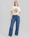 Camiseta Feminina Algodão Premium Estampada Sagrada Família Off White