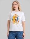 Camiseta Feminina Algodão Premium Estampada Sagrada Família Off White