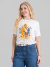 Camiseta Feminina Algodão Premium Estampada Sagrada Família Off White