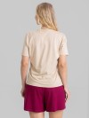 Camiseta Feminina Algodão Premium Estampada Cereja Bege