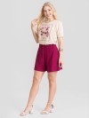Camiseta Feminina Algodão Premium Estampada Cereja Bege