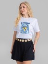 Camiseta Feminina Algodão Premium Estampada Lemon Branco