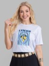 Camiseta Feminina Algodão Premium Estampada Lemon Branco