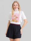 Camiseta Feminina Algodão Premium Estampada Florista Off White