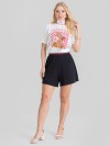 Camiseta Feminina Algodão Premium Estampada Florista Off White