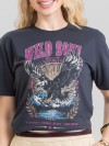 Camiseta Feminina Algodão Premium Estampada Wild Soul Grafite