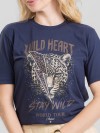 Camiseta Feminina Algodão Premium Estampada Animal Print Marinho