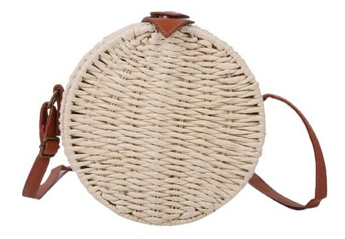 Bolsa Feminina Redonda Palha Tiracolo Cor:Palha