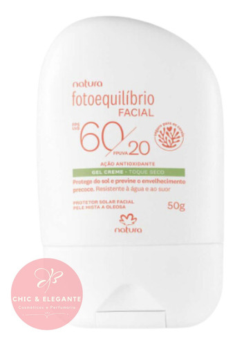 Natura Fotoequilibrio Protetor Solar Facial Fps 60 Toque Seco