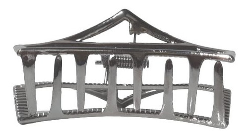 Prendedor De Cabelo Piranha Presilha Pentagono Moda Cor:Grafitte