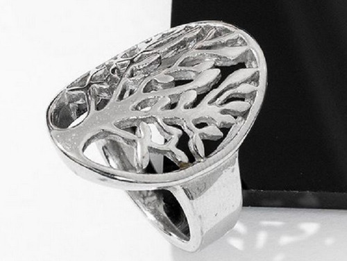 Anel Arvore Da Vida Aço Inox Cirúrgico Antialérgico Tamanho:24;Cor:Prateado