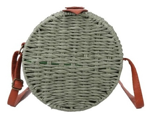 Bolsa Feminina Redonda Palha Tiracolo Cor:Palha