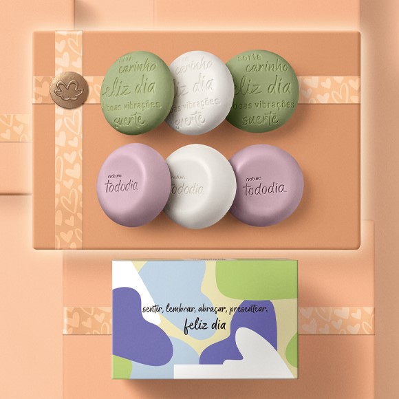 Natura Tododia Cx Sabonete Barra Puro Vegetal Sortido 6x90g