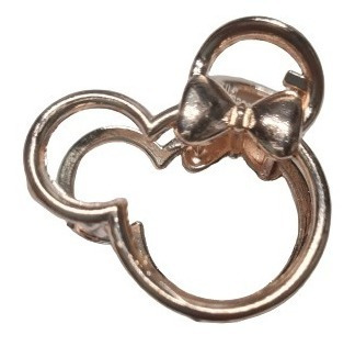 Kit 2x Prendedor Piranha Metal Mickey E Laço Cor:Rosé