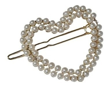 Kit 2x Presilha Grampo Para Cabelo Perola Cor:perola