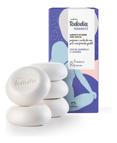 Natura Tododia Kit Sabonete Todanoite Camomila Lavanda 5x90g