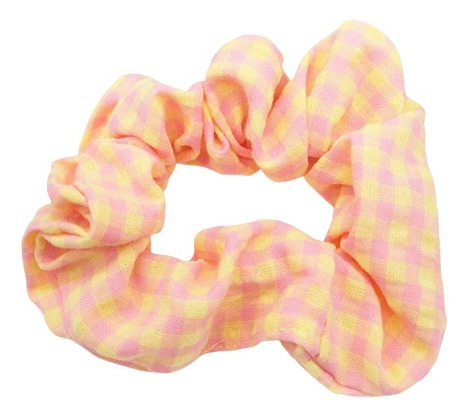 Kit 6x Scrunchies Frufru Xuxinha Elástico De Cabelo Xadrez Cor:Sortidas