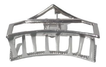 Prendedor De Cabelo Piranha Presilha Pentagono Moda Cor:Grafitte