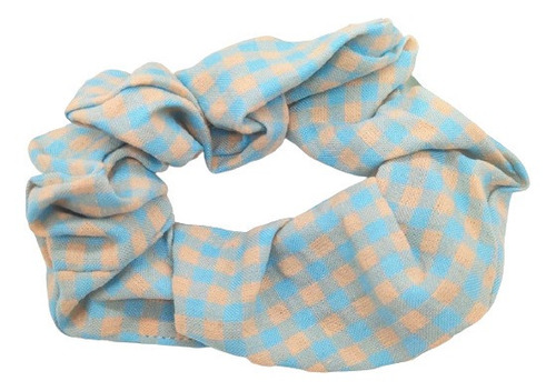 Kit 6x Scrunchies Frufru Xuxinha Elástico De Cabelo Xadrez Cor:Sortidas
