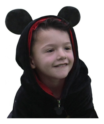 Macacao Kigurumi Infantil Pijama Fantasia Mickey Disney Tamanho:3 a 4 anos;Cor:Preto