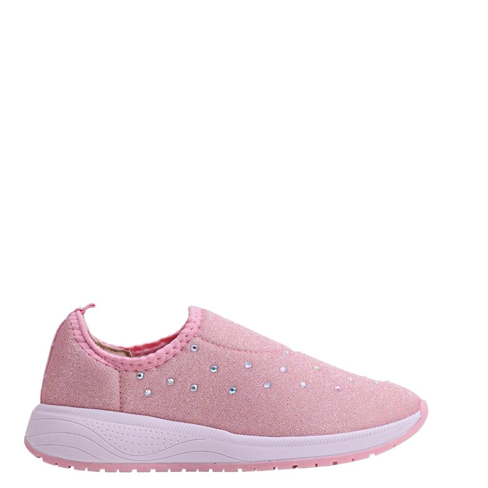 Tênis Infantil Menina Brilho Sem Cadarço Molekinha 2559.102 Rosa