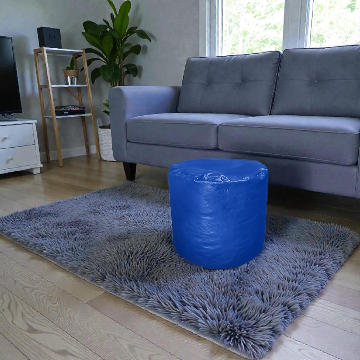 Descanso de Pé Peseira Cheia Puff Redondo Macio Ergonômico