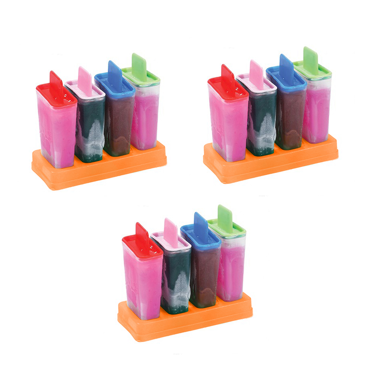 Kit 12 Forminhas de Fazer Picolé Sorvetinho Caseiro Colorido