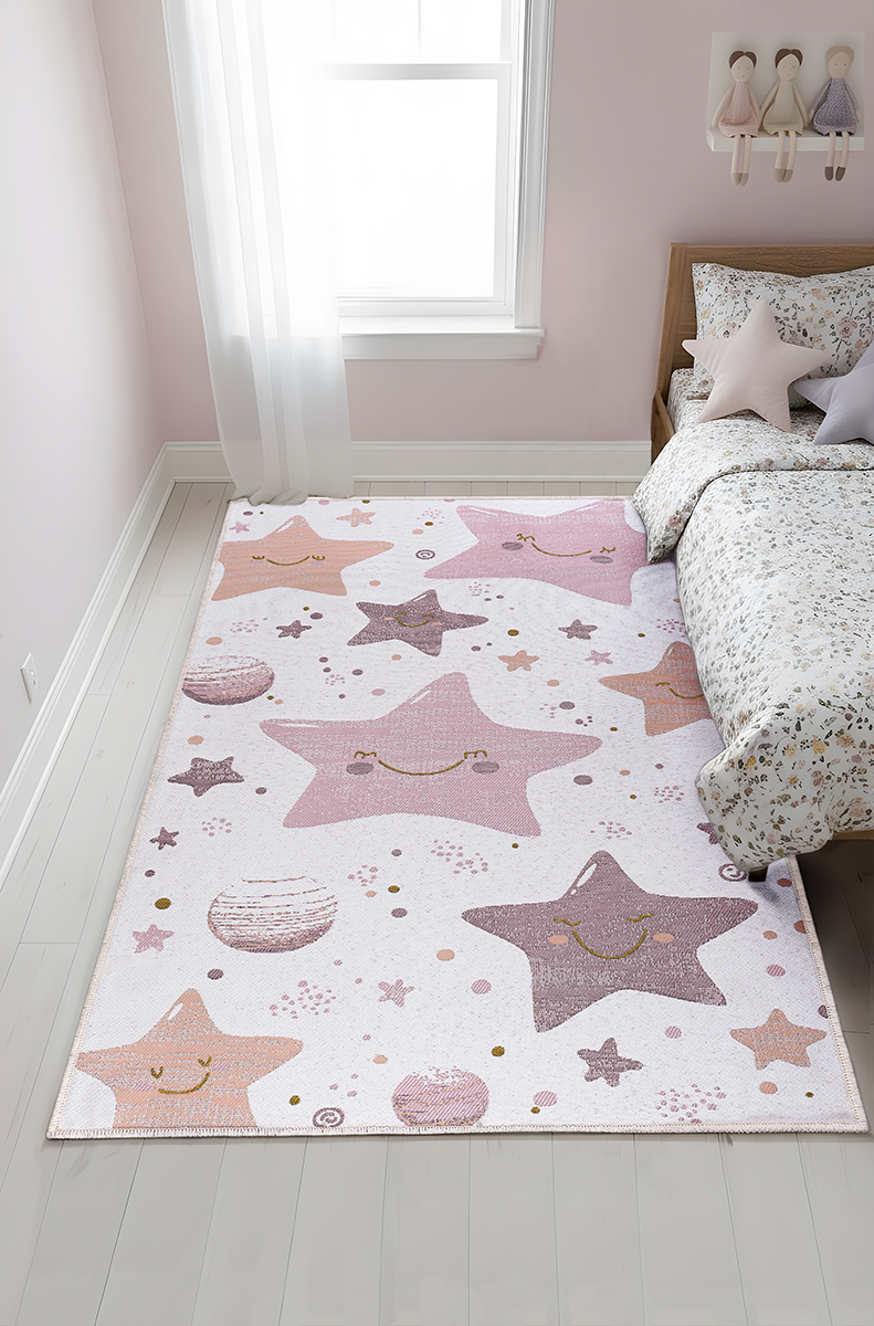 Tapete Quarto Infantil 1,00x1,50 Antider Domani Estrelinha