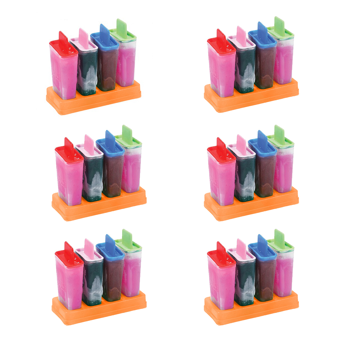 Kit 24 Forminhas de Fazer Picolé Sorvetinho Caseiro Colorido