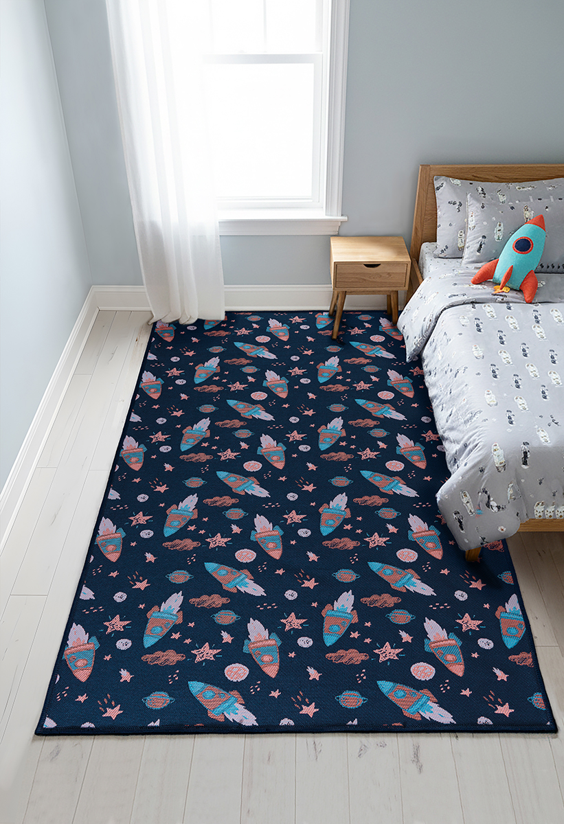 Tapete Quarto Infantil 1,00x1,50 Antider Domani Foguete